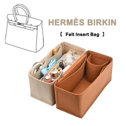 Felt Cloth Insert Bag Organizer For H Birkin 25 30 35 Handbag Organizer Women Travel Portable Cosmetic Inside Bags