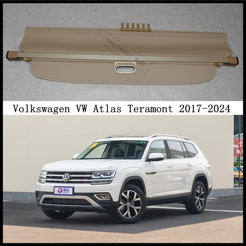 

Rear Cargo Cover For Volkswagen VW Atlas Teramont 2017-2024 Privacy Trunk Screen Security Shield Shade Modification Parts