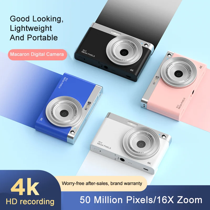 

4K HD Digital Camera 50 Million Pixels 16x Digital Zoom 2.88-inch IPS High-Definition Screen 1080 Photography Camera AFAutofocus