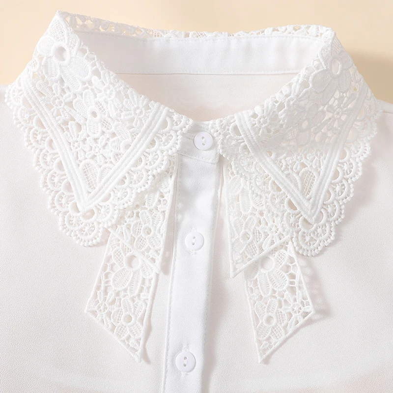 Women\'s Fashionable Embroidered Collar, Versatile Decoration, Detachable Chiffon Fake Collar