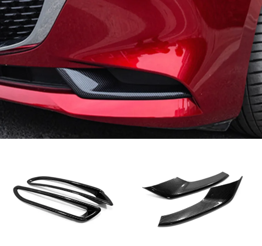 For Mazda 3 Axela 2019 2020 Front Rear Fog Light Frame Trims Cover Decoration Exterior ABS Chrome Car Modification