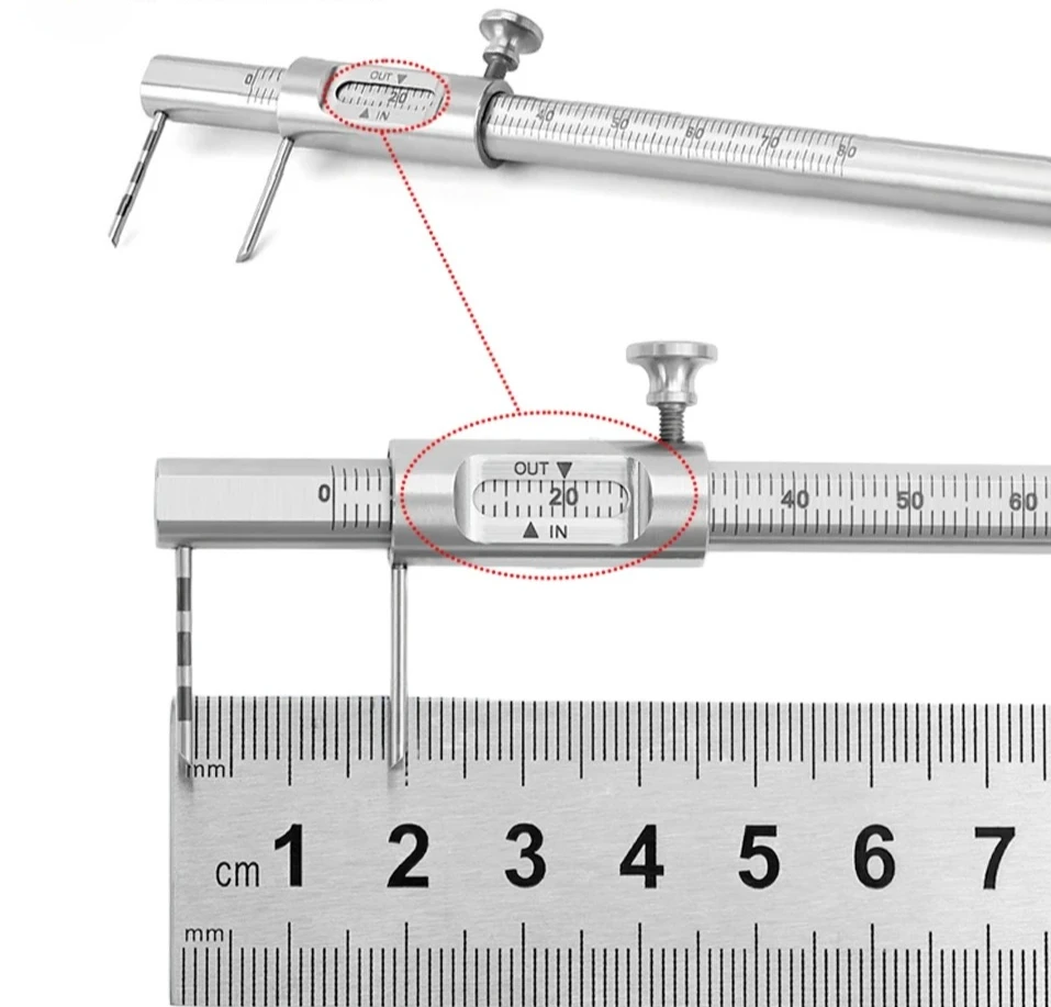 Professionelle Laborimplantate Messmessschieber Rutsche Messlehre Regel Messlehre Regel Doppelskala Runde Zahnheilkunde Werkzeug