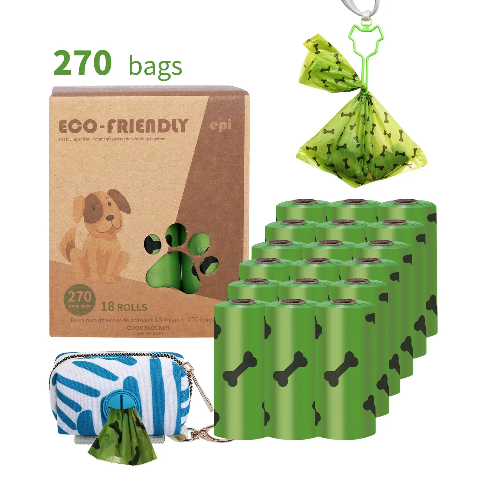 

Dog Poop Bags Durable and Leakproof Extra Thick Waste Bag Refill Rolls For Dogs Biodegradable Dog Waste Bags with Dispenser