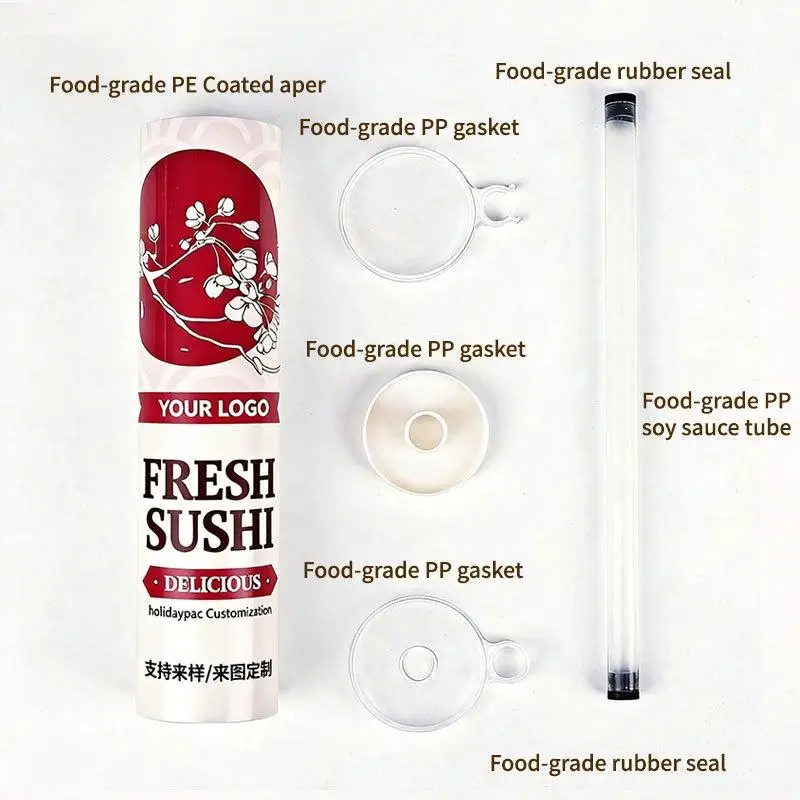 Food Safe Sushi Push Paper Tube With Adorable Japanese Prints And Easy Operation Perfect For Home Kitchen Sushi Making Lovers
