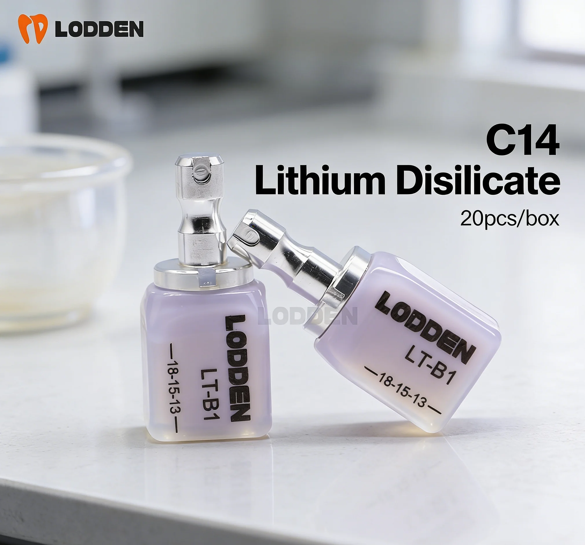Lithium Disilicate LODDEN 20PCS/Box C14 Dental Lab Glass Ceramic Blocks CAD CAM Sirona Cerec HT LT MT Veneer Dentist Materials