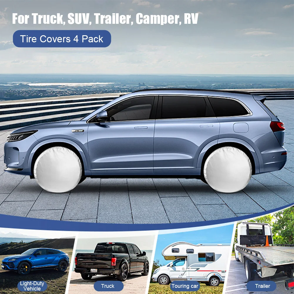 

Rv Tire Covers Travel Trailer Camper Truck SUV Motorhome Waterproof Wheel Cover Sun Rain Snow Protector Fit 27-32 Inch Tire