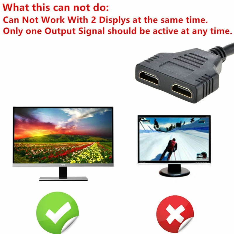 1080P HDMI-compatible Splitter Cable Male To Female 1 Input 2 Output Splitter Cable Adapter Converter For TV, DVD players, PS3