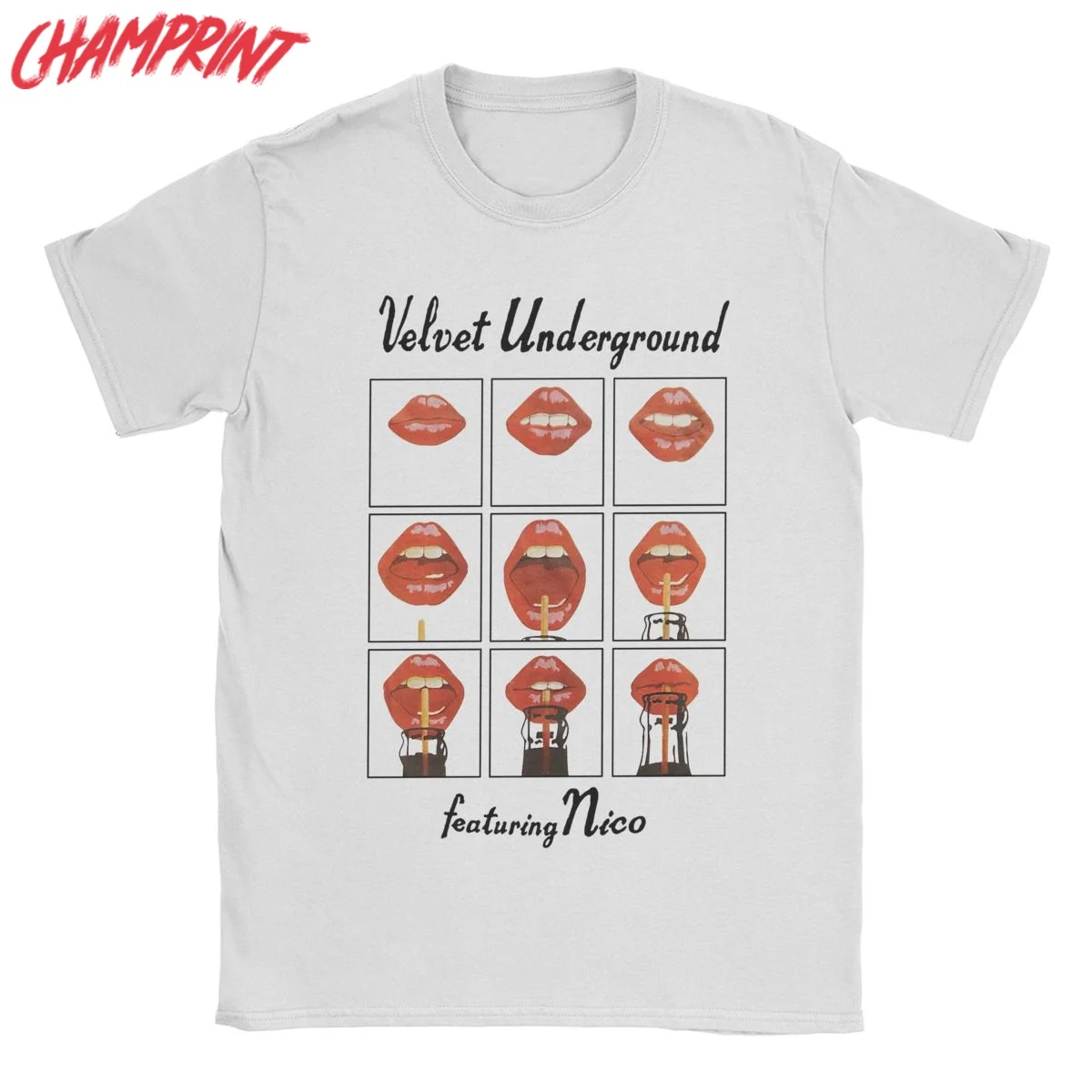 The Velvet Underground Rock Band T Shirts for Men Pure Cotton Vintage T-Shirt Crew Neck Tees Short Sleeve Tops New Arrival