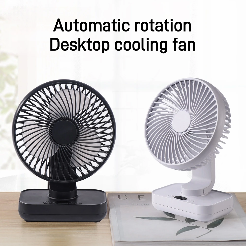 

Portable Desktop Electric Fan 4000mAh USB Rechargeable Wireless 90° Rotary Fan 4 Gear Air Circulator Cooling Fan for Home Office