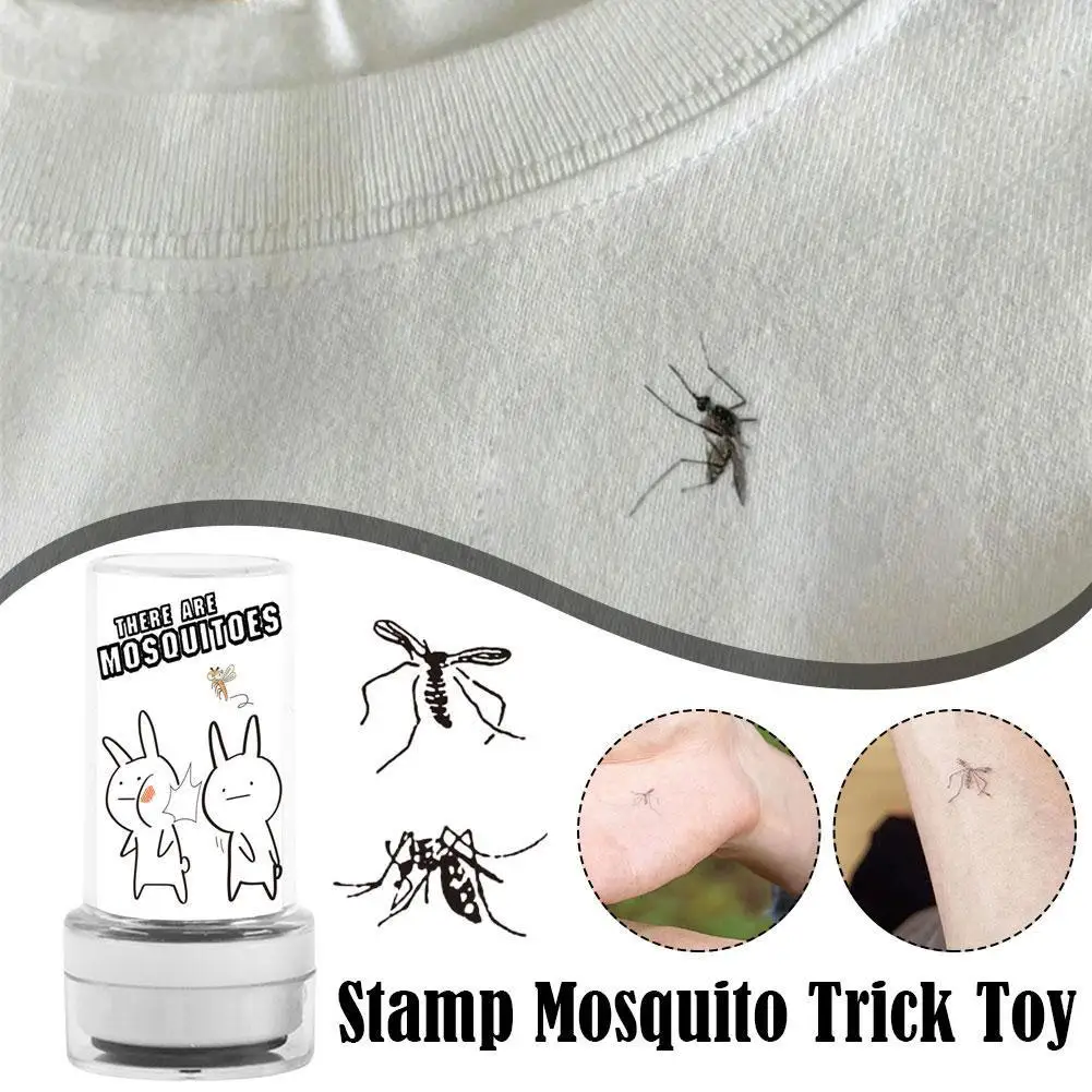 Round Photosensitive Dead Mosquito Stamp Mosquito Toys Couple Children Easy-to-clean Prank Toys Student Friends Realistic H7N2