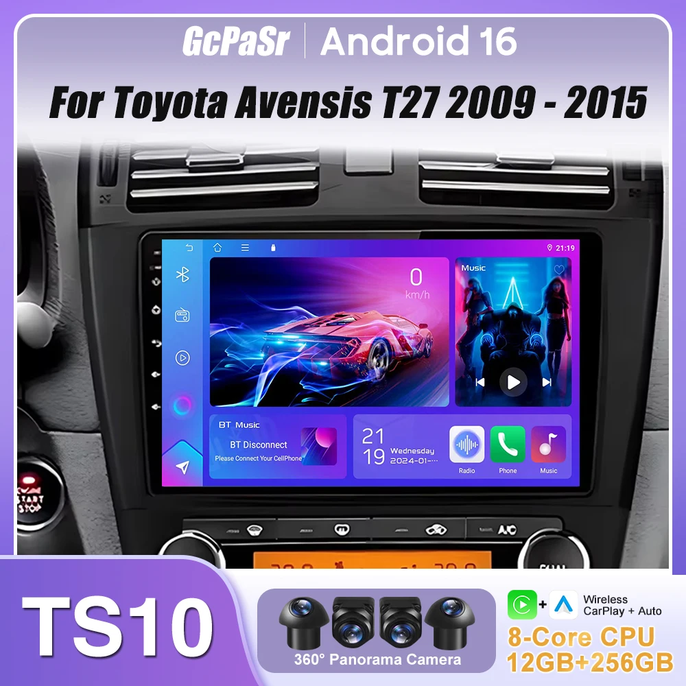 

Car Radio Carplay For Toyota Avensis T27 2009-2015 Navigation GPS Android Auto Multimedia Player Stereo 4G Autoradio No 2din DVD