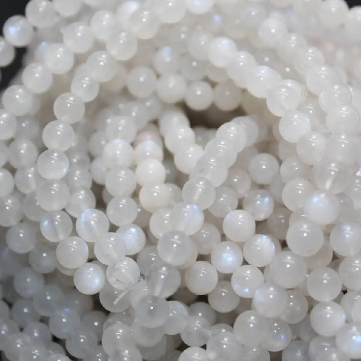 

85-90beads AKAC 100% Approx6mm natural rainbow moonstone strand loose beads for diy making