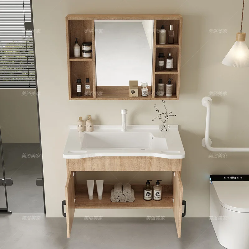 

Senator-friendly basin integrated cabinet modern nursing home wellness center bathroom bathroom sink sink mirror cabinet