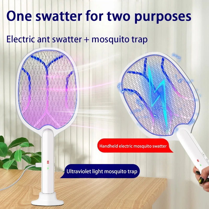 Powerful Electric Mosquito Swatter USB Rechargeable Home Outdoor Multi Functional Mosquito Killer Racket Pest Control Supplies