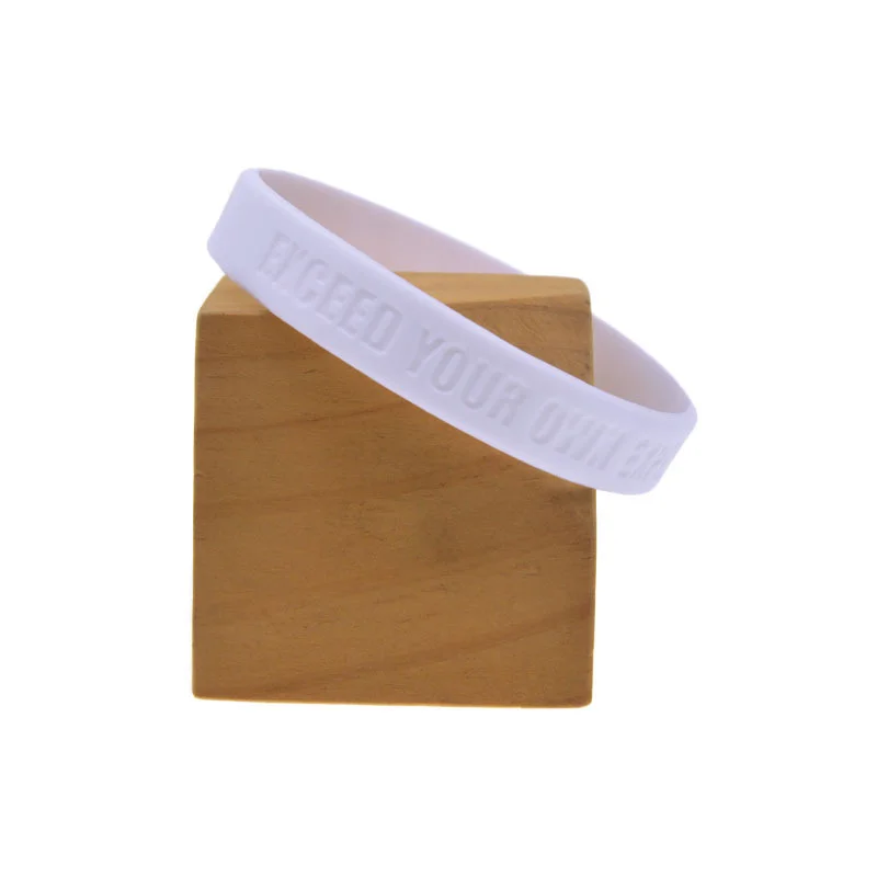 1 PC Inspirational Silicone Rubber Bangle Debossed EXCEED YOUR OWN EXPECTATIONS NOTHING IS IMPOSSIBLE
