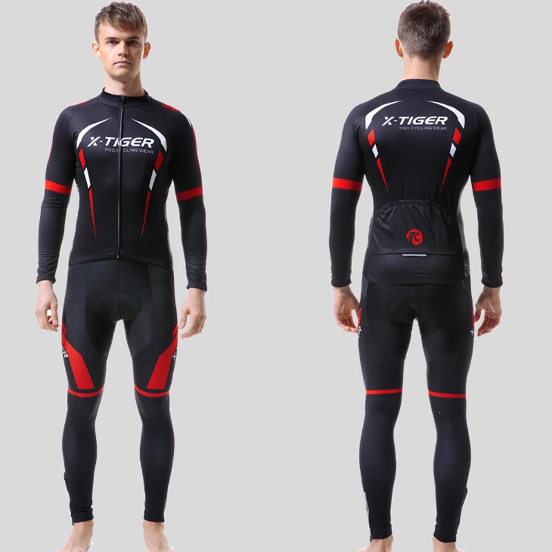 X-TIGER Winter Cycling Thermal Jersey Set Long Sleeve Mountain Bicycle Clothes Keep Warm Racing Bicycle Cycling Clothing