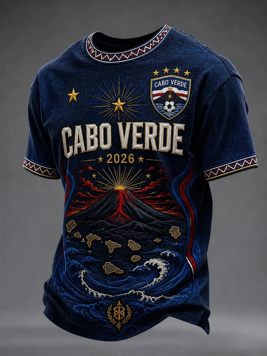 Cabo Verde Style Football Jersey T Shirt Men Women Sports Top Quick Dry Breathable Short Sleeve Casual Outdoor Summer Wear Tee