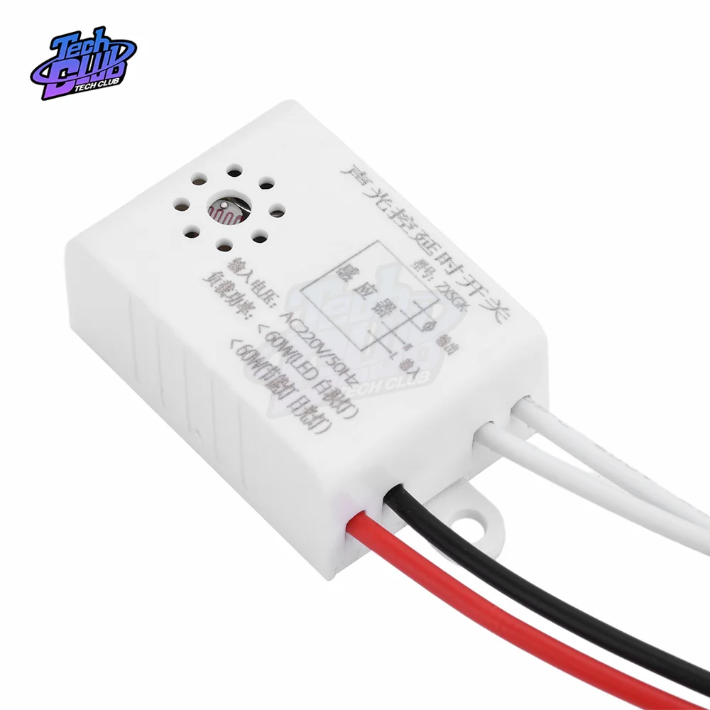 AC 220V Sound Voice Sensor Switch Indoor Intelligent Auto On Off Lights Switch Voice Sensor Detector Switch Power Supply