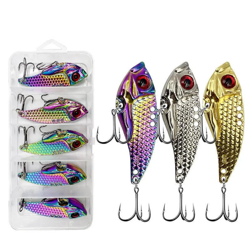 5 PCS Vibration Metal Casting Jig Japen Blade Fishing Lures Tackle Hard Artificial Bait Swimbait Wobbler For Pike Tail spinner