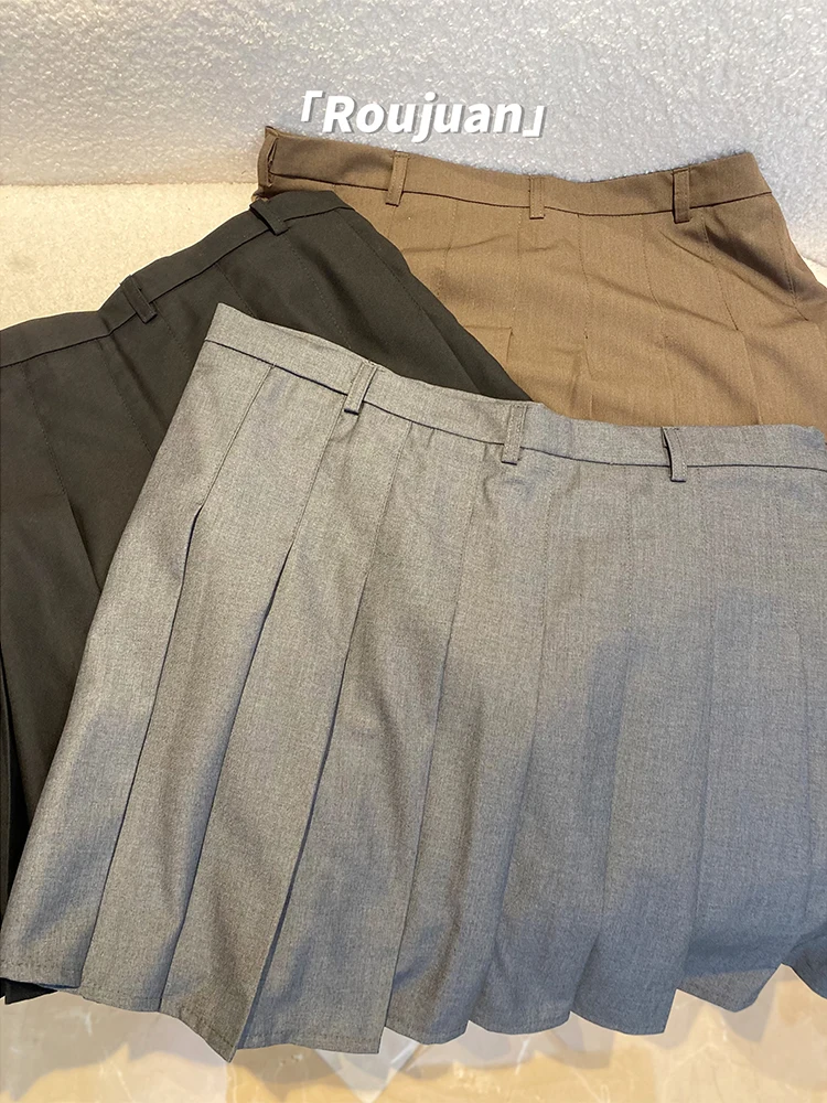 

Стильная плиссированная юбка А-силуэта для полных женщин из полиэфирного волокна, не просвечивает, для колледжа