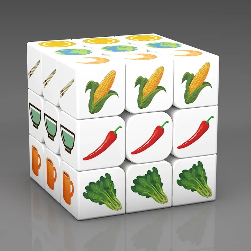 3x3x3 Printed Flag Pattern Magic Cube Children's Gift Puzzle Small Children Adult Puzzle Extreme Magic Cube Toys