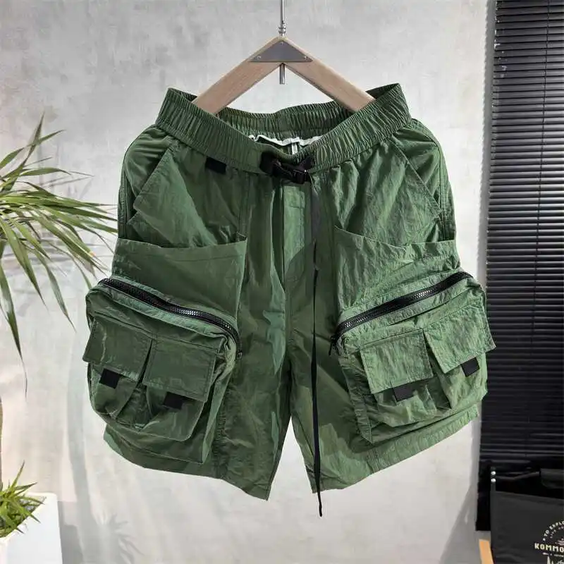 Trendy Summer 2026 Multi-pocket Tooling Shorts Men's Outdoor Functional Quick-drying Hiking Half Pants Thin Loose Short Pants