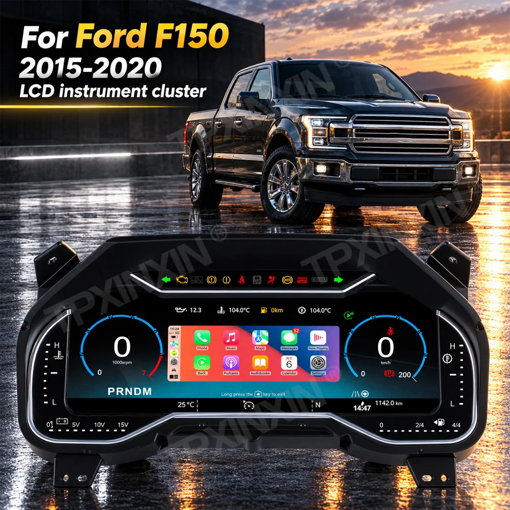 2026 New Upgrade 12.3 Inch LCD Digital Cluster For Ford F150 2015-2020 Instrument Speedometer Odometer Cockpit Dashboard Display