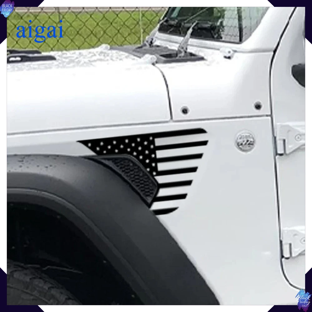 For Jeep Gladiator JT Pickup Fender Vent Stickers Truck Graphics Usa Flag Decor Decals Car Vinyl Cover Decal Auto Accessories
