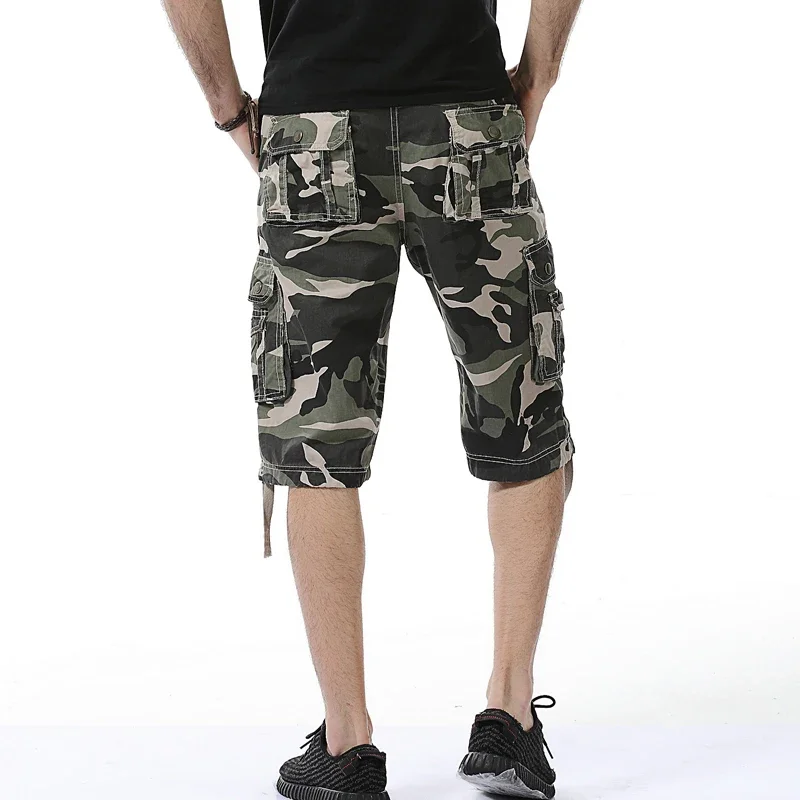 LIBIELIY 2025 Summer Cargo Shorts Men Camouflage Cotton Casual Knee Length Pants Mens Brand Clothing Comfortable Camo Cargo Shor