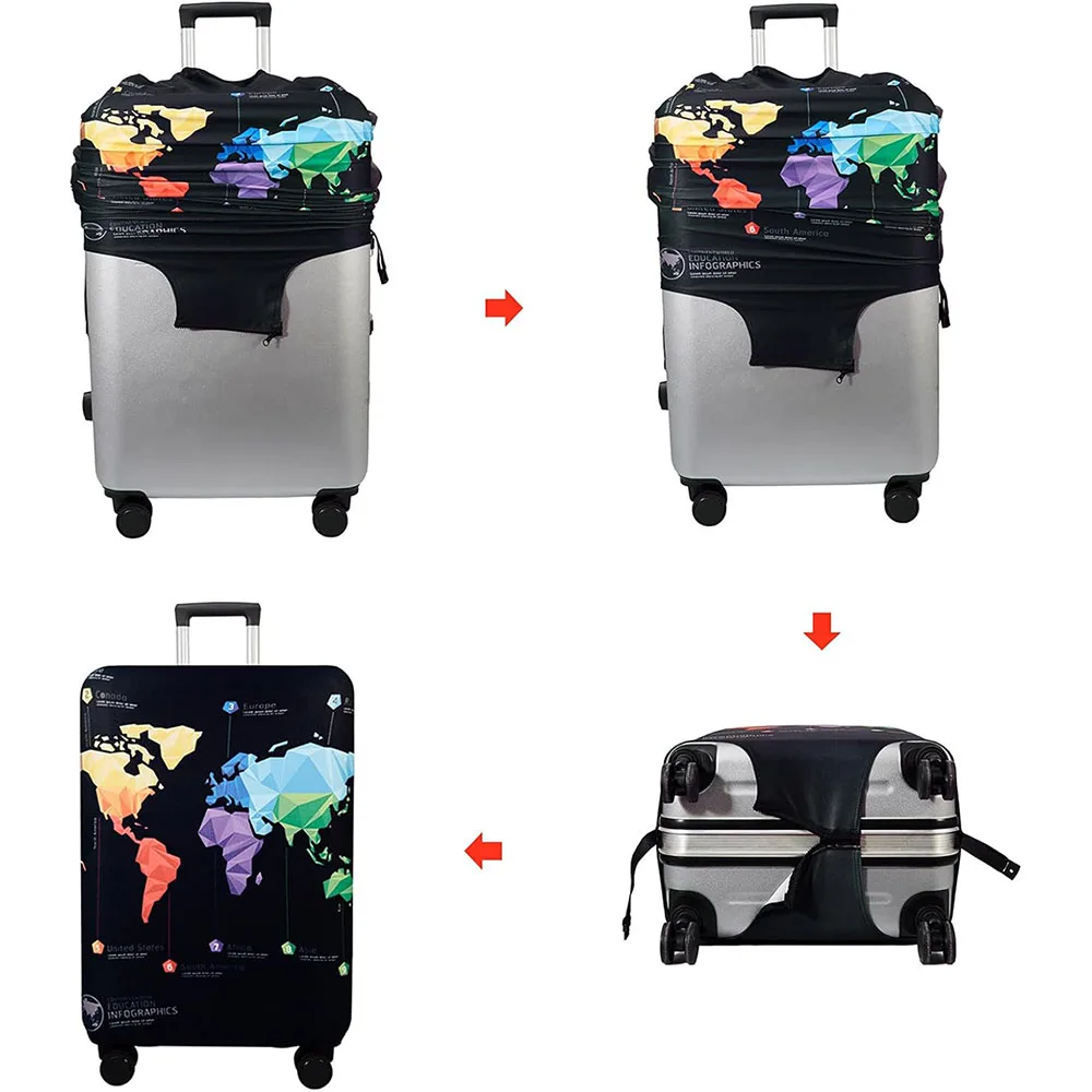 سميكة مرونة الأمتعة الغطاء الواقي سستة دعوى ل 18-32 بوصة حقيبة حقيبة يغطي غطاء عربة السفر الملحقات العملية #4