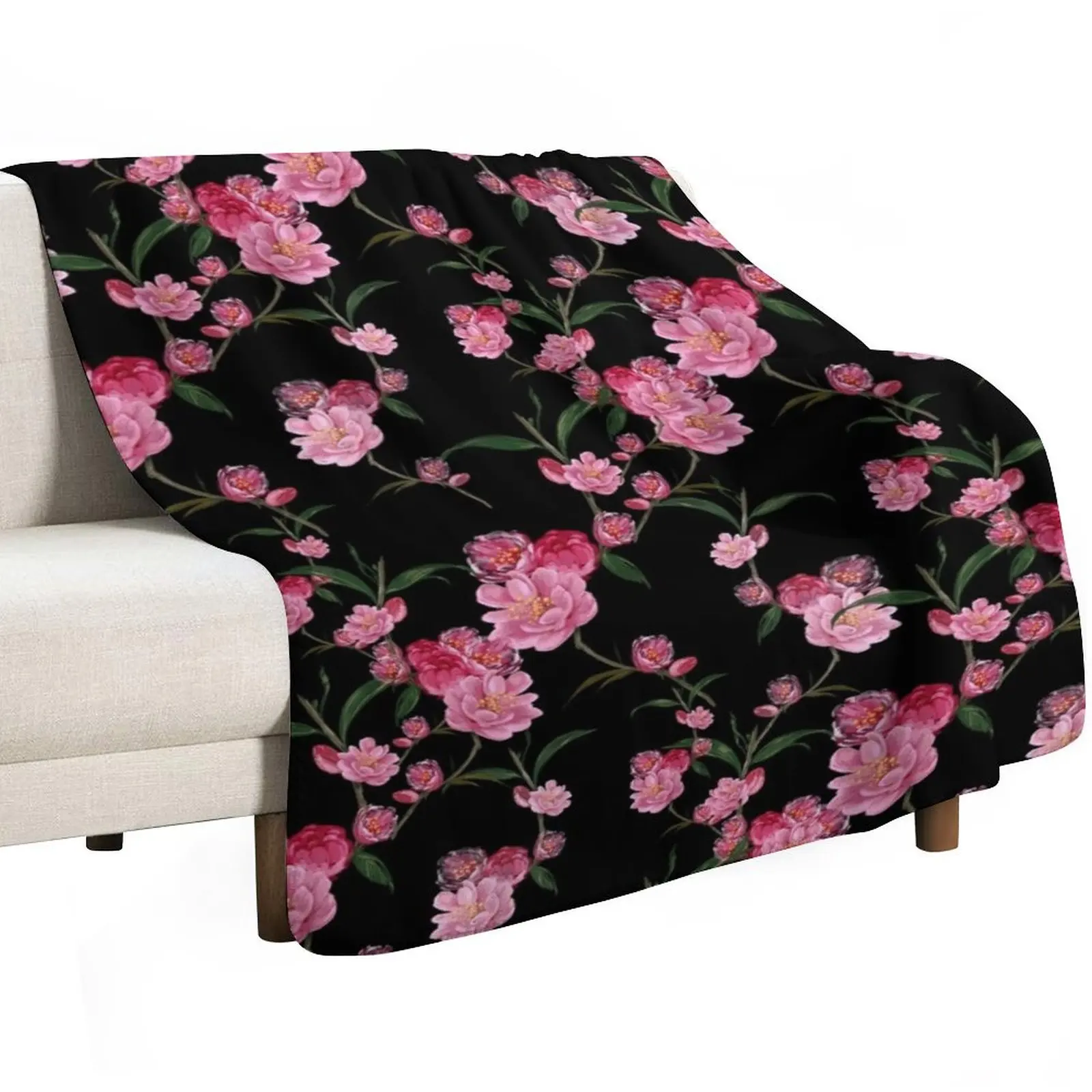Flower pink peony Throw Blanket Summer Beddings Luxury Throw Extra Large Throw Nap Blankets For Baby Vintage Blankets