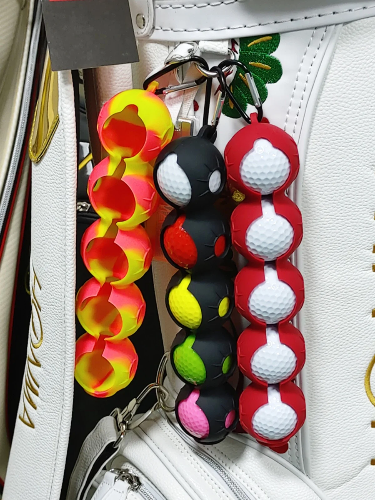 

New Golf Ball Cover Silicone Small Ball Holder Portable Golf Ball Bag Can Hold 5 Balls Lightweight Golf Accories