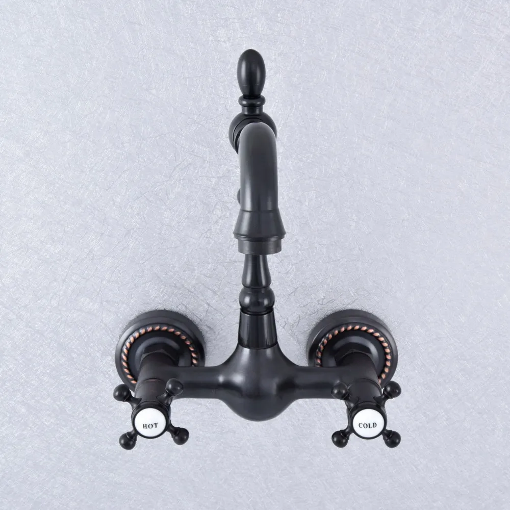 

Черное масло, натертая бронза, настенный кухонный мокрый бар, смеситель для раковины в ванной комнате, поворотный излив, смеситель msf723