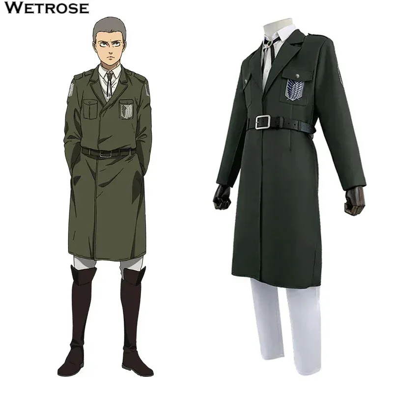 【Wetrose】Op voorraad Mikasa Armin Pieck Cosplay Kostuum AOT Survey Corp Legerpak Jas Uniform Titan Laatste seizoen het einde