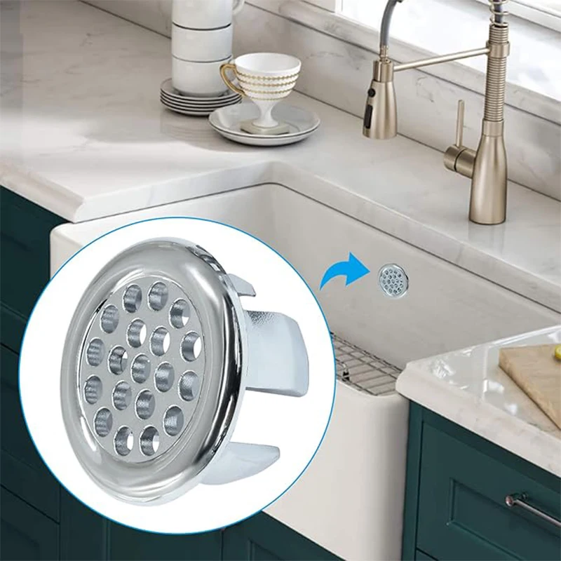 1/4Pcs Sink Overflow Ring Cover Replacement Bathroom Basin Trim Bath Round Plastic Sink Overflow Hole Covers Kitchen Accessories