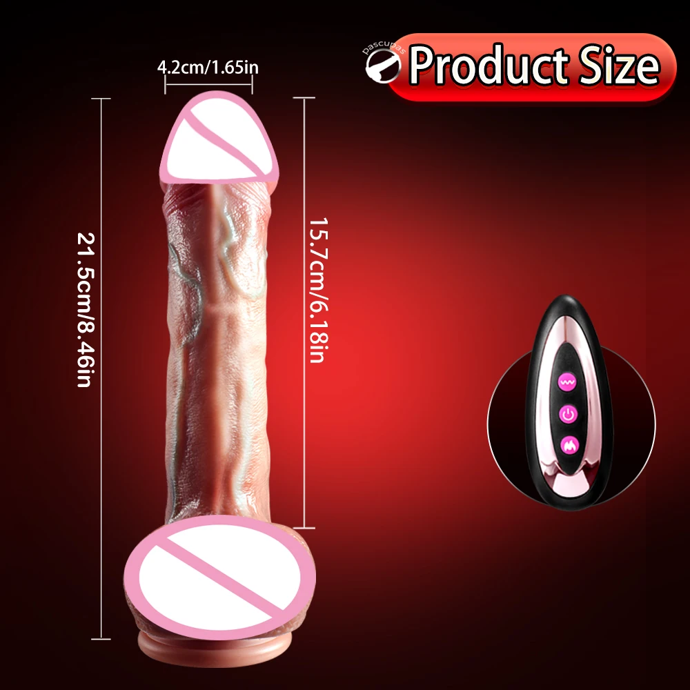 Huge Realistic Heating Dildo Vibrator - Big Dick, Remote Control Telescopic Anal Dildos, Female Stimulator Sex Toys for Women