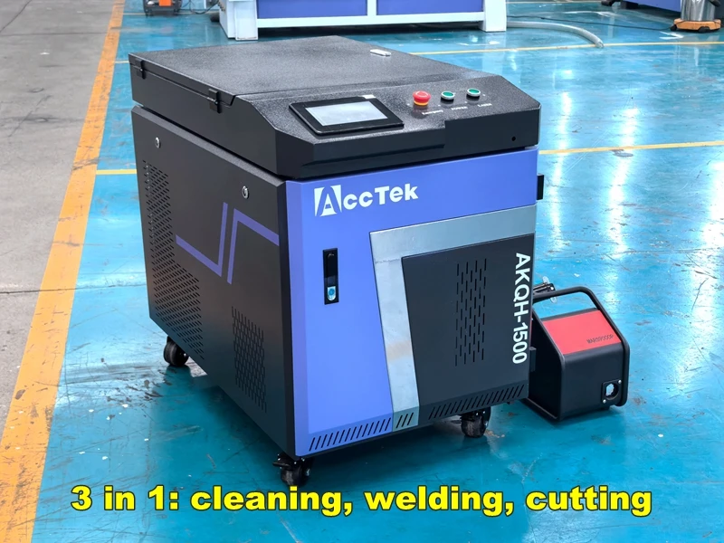 High precision Metal plate welding portable fiber laser welder machine 3 in 1 Au3tech Laser cleaning machine for rust paint oil