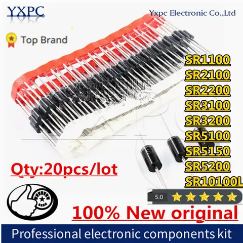 20pcs New SR1100 SR2100 SR2200 SR3100 SR3200 SR5100 SR5150 SR5200 SR10100L diode