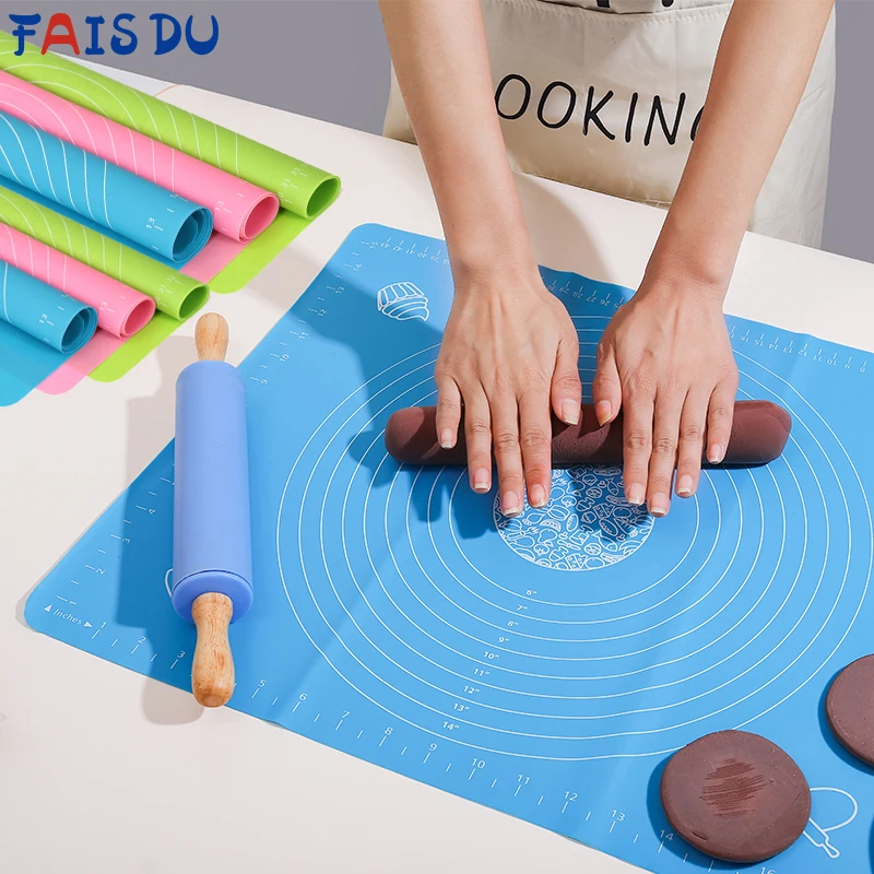 FAIS DU Kneading Pad Silicone Baking Mats Kitchen Accessories Sheet Pizza Dough Mat Non-stick Pastry Rolling Mat Cooking Tools