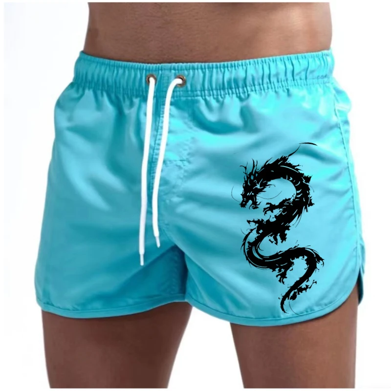 Men'S Beach Shorts Dragon Pattern High-Quality Summer Running And Cycling Cool For Men