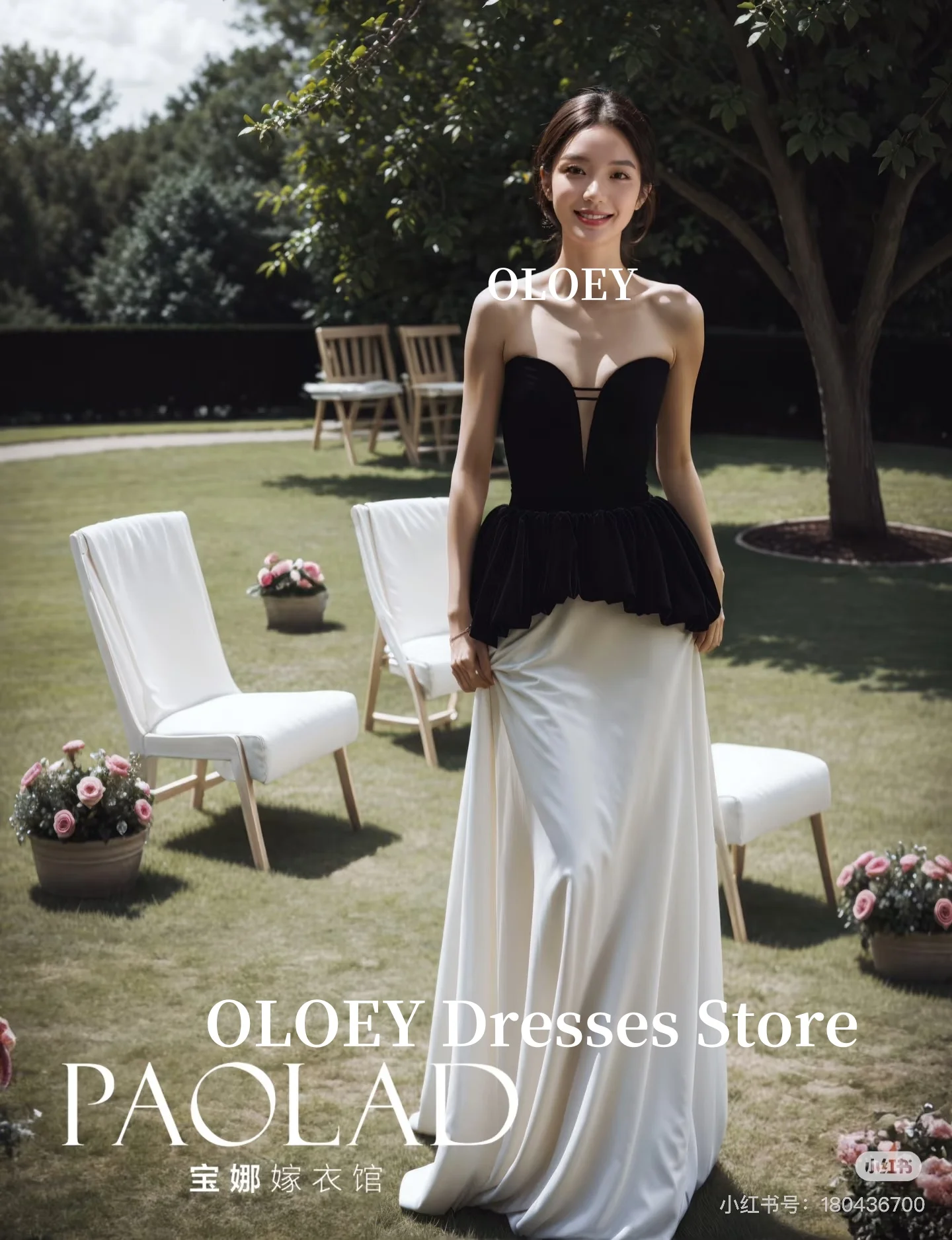 OLOEY 대비 흑백 저녁 파티 드레스 벨벳 연인 긴 공식 파티 드레스 행사 이벤트 생일 사용자 정의