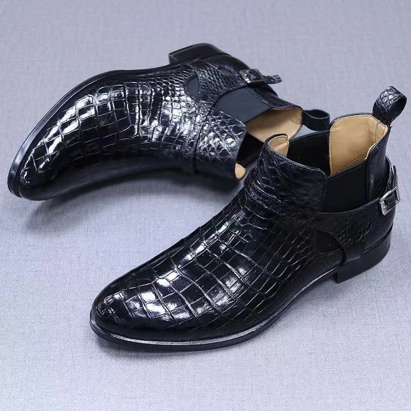 baoduli men crocodile boots men shoes male shoes