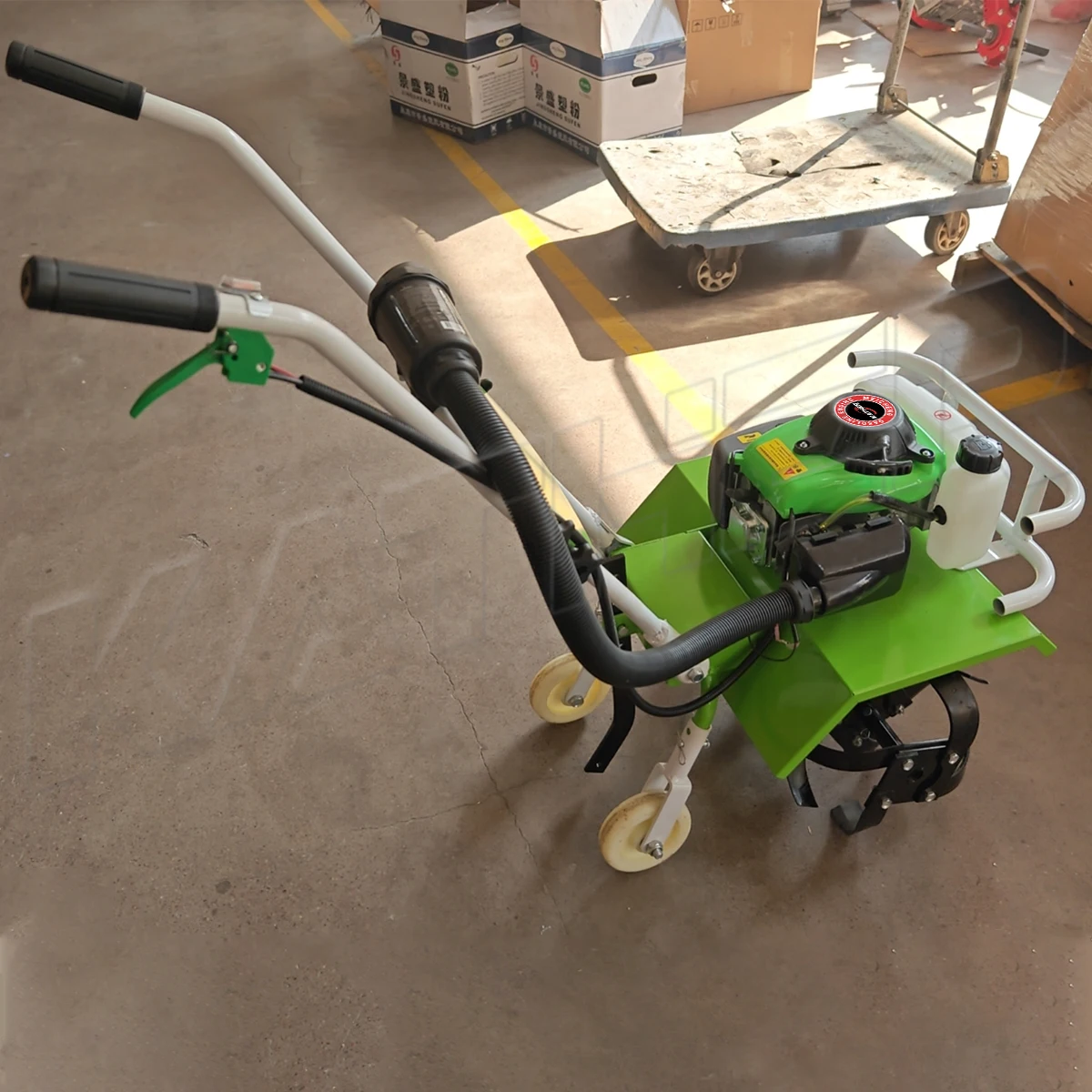 KATHER Hochleistungs-Handpush-Mini-Power-Power-Pinne, günstiger Rotavator-Pinne, benzinbetriebener Pinne-Grubber für den Bauernhof