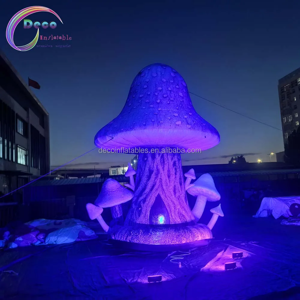 

Customized Giant Halloween Mushroom Flower Inflatable Fluorescent Fabric Cartoon Design