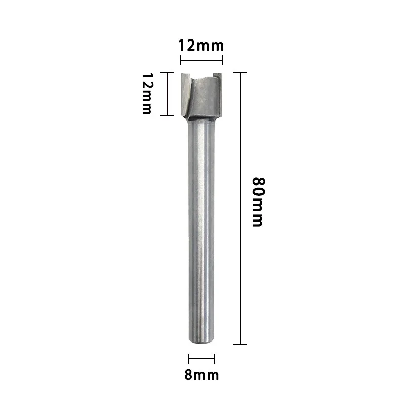 8Shank Quartz Sand Tenon Milling Bit Double Edge Straight Oblique Extended Shank Groove Cutter Wood Trimming Machine Accessories