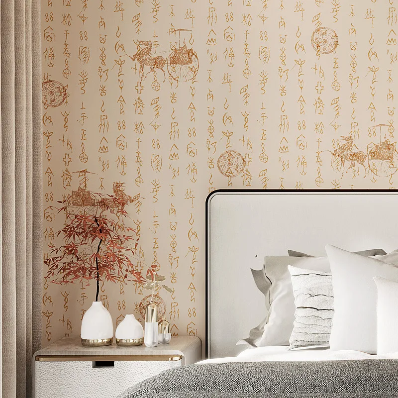 جديد النمط الصيني التلفزيون حائط الخلفية خلفية الخط الصيني غرفة الشاي النمط القديم خمر خلفية لدراسة بيت الشاي #4