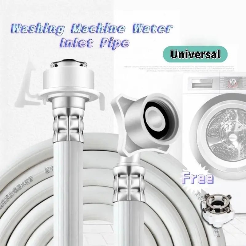 2.5M//4M Automatic Washing Machine Water Inlet Pipe Adjustable Head Hose Extension Thickened Upper Hose Accessory