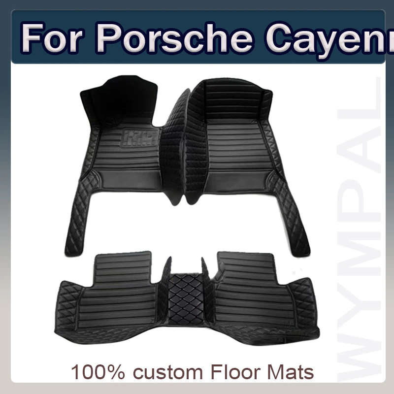 Leather Car Floor Mats For Porsche Cayenne 9Y0 9Y3 2018~2022 5 Door Anti-dirt Pad Car Mat Luxury Tapis Voiture Car Accessories