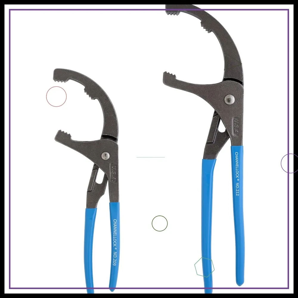 

2pc Oil Filter/ PVC Pliers Set, Forged High Carbon Steel, 9 and 12-inch, Ideal for Engine Oil Filters and Conduit