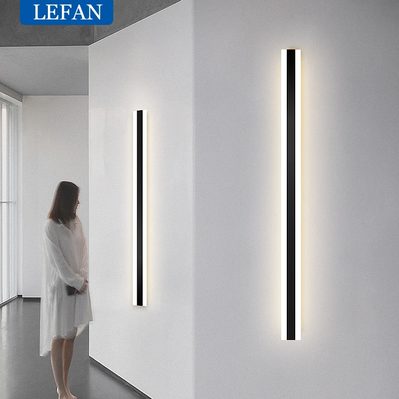 โมเดิร์น Minimalist แถบยาว LED โคมไฟข้างเตียงโคมไฟในร่มห้องนั่งเล่นโซฟาพื้นหลังตกแต่งโคมไฟ